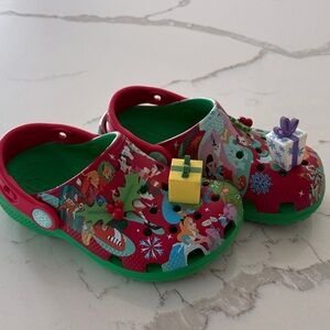 CROCS Kids' Festive Red and Green Clogs Disney World Holiday Crocs